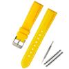 Calme Watch Silicone Band with Colored and Includes Replacement Instructions Strap/Rubber Stitching, 16mm, 18mm, 20mm, 22mm, 24mm, (24mm, Yellow)