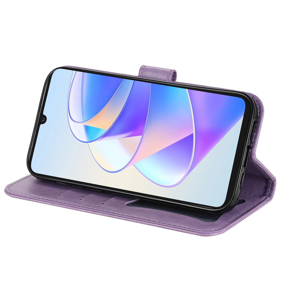 For Honor X7a 5G Anti-Fading Case Floral Pattern PU Leather Wallet Stand Phone Cover