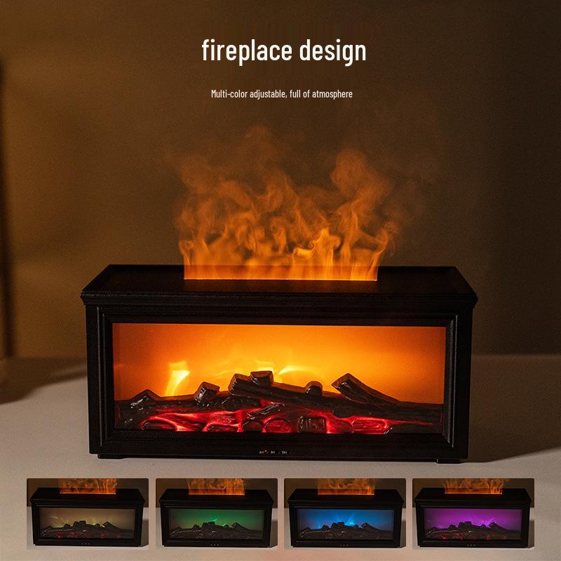 Seven-Color LED Flame Aroma Diffuser Humidifier for Home and Office