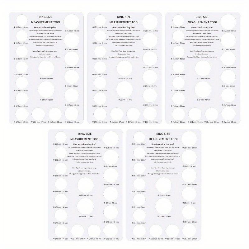 1pc Ring Sizing Card - European & US Size Conversion Chart with Measurement Circumference Guide, Durable Cardboard Jewelry Making Tool