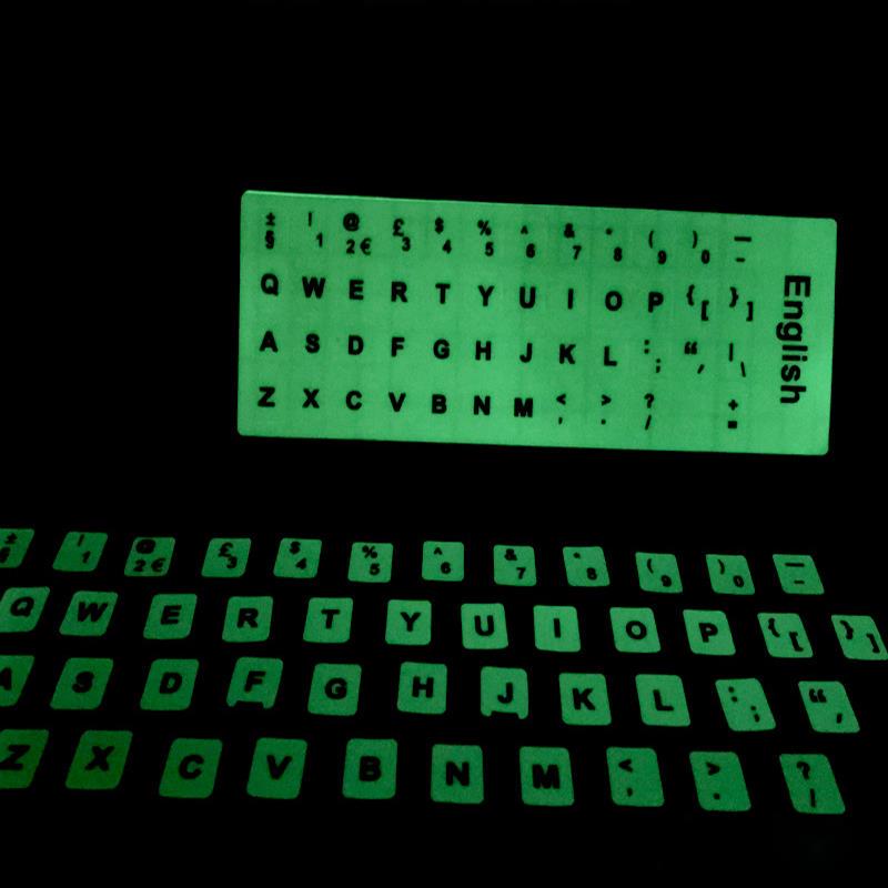 Fluorescent Luminous Keyboard Sticker for Multiple National Languages Luminous Alphabet Keyboard Film
