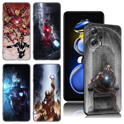 Marvel Iron Man черный силиконовый чехол для телефона Xiaomi POCO X3 X4 NFC F5 M3 M4 M6 X5 X6 Pro F3 F4 GT 5G C55 C65 M5