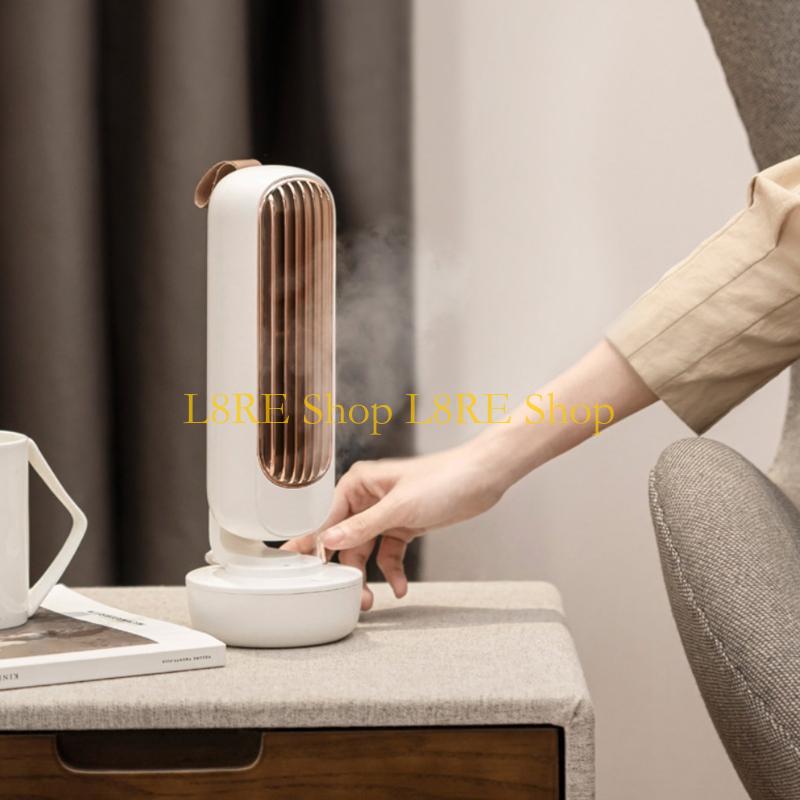 L8RE USB Air Cooler Humidifier Cooling Tower Fan Desktop Cooling Tower Fan Air Conditioner Fan for Home Office