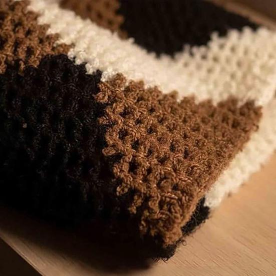 Вязаная шапка с трехцветным кошачьим дизайном, теплая, вязаная крючком, зимний шарф-шапка, головной убор для активного отдыха, модные аксессуары