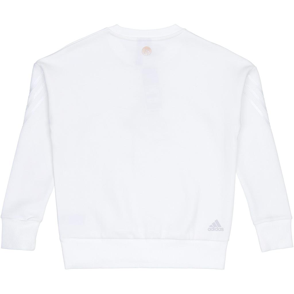 Adidas Logo Print Crew Neck Sweatshirt Women Tops White HD0358