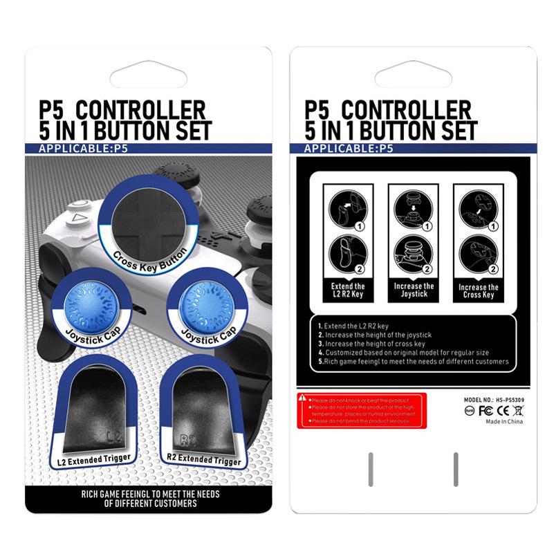 HONSON PS5309 For Sony PS5/PS5 Slim Game Controller L2 R2 Button Extension Joystick Grip Riser Cap