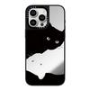 Black and White Symmetrical Cat 16Pro for IPhone15ProMax for Apple 14Pro Phone Case Mirror 13 Anti-fall