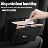 NRZV5 Car Garbage Bag With Back Seat Hanging Magnetic Adsorption Waterproof Leather Accessories Car Decal For Mercedes Benz AMG W214