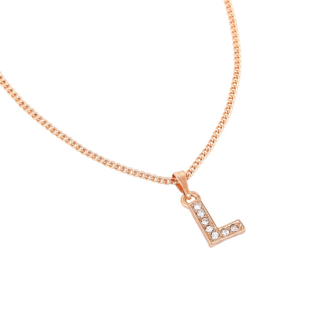 Женский кулон Estele Rosegold Splendid среднего размера с буквой L и австрийскими кристаллами