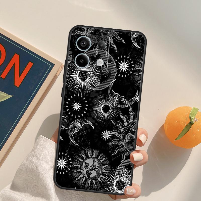 Crescent Moon Sun Funda For Xiaomi Redmi Note 9 10 11 12 13 14 Pro 9S 10S 11S 12S Redmi 13C 10C 12C 14C Case