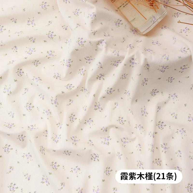150x50cm Thickened Small Floral Printed Corduroy Fabric Making Dresses, Children's Clothing, Handmade DIY Clothing Fabrics