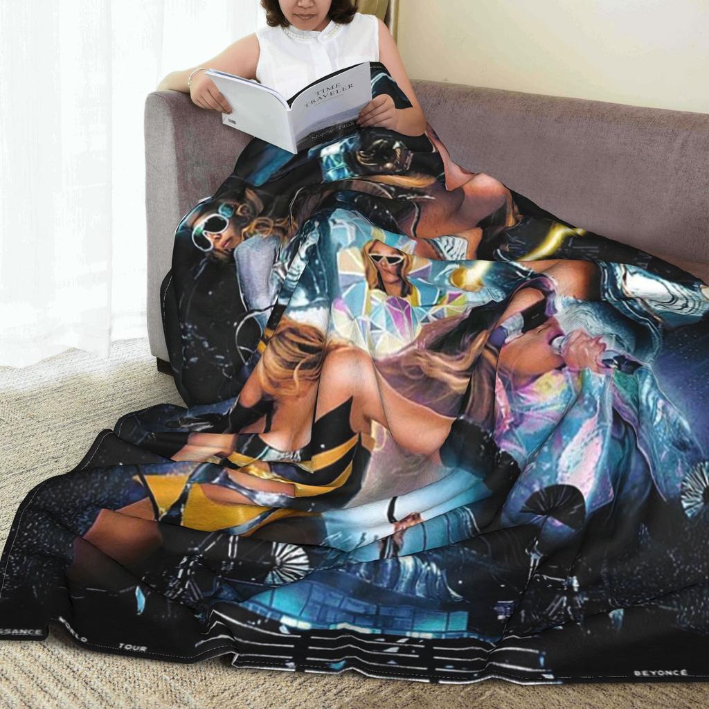 Bey My House Singer Beyonce Renaissance Tour Blankets Lightweight Flannel Throw Blanket for Couch Bedding Throws Bedspread Quilt