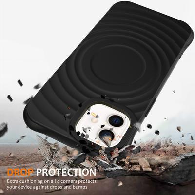 Для iPhone 12 mini Магнитный чехол с ремешком Жидкий силиконовый чехол для телефона с текстурой водяной ряби