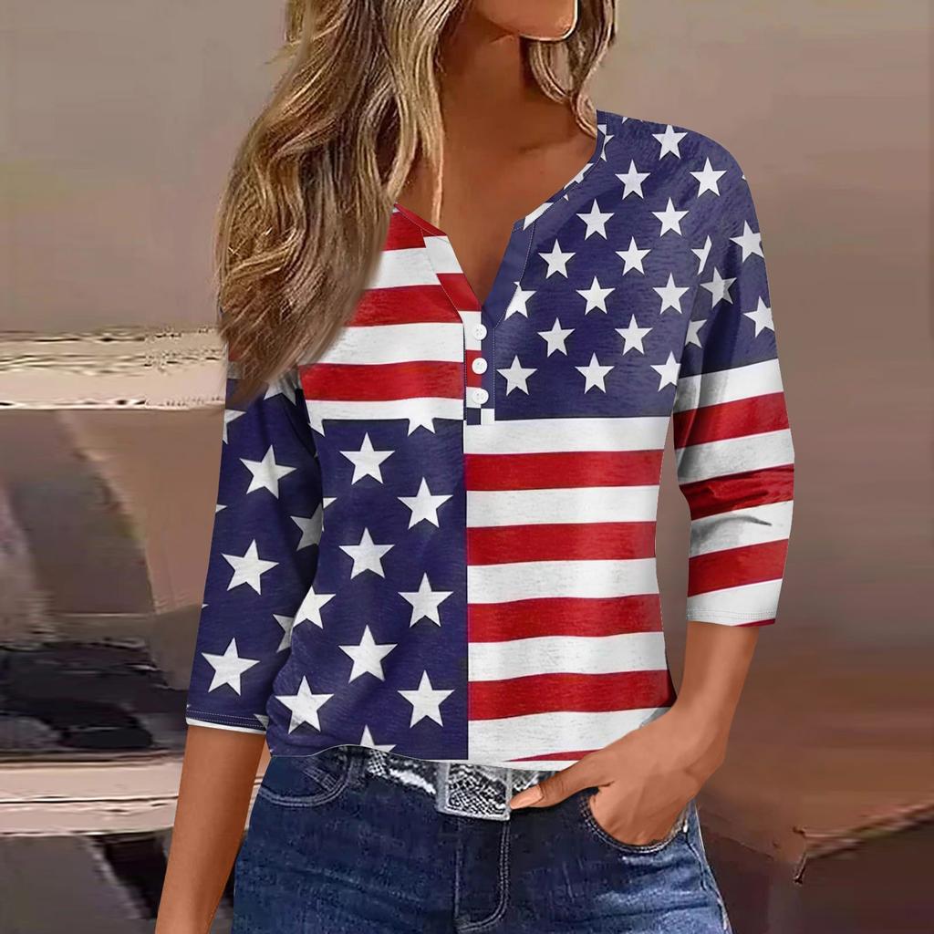 Женская футболка с короткими рукавами и принтом «День независимости»