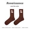 Женские носки Renaissance Polka Dot Mid-Tube Socks - Милый стиль осень/зима, толстые и теплые, имитация норки