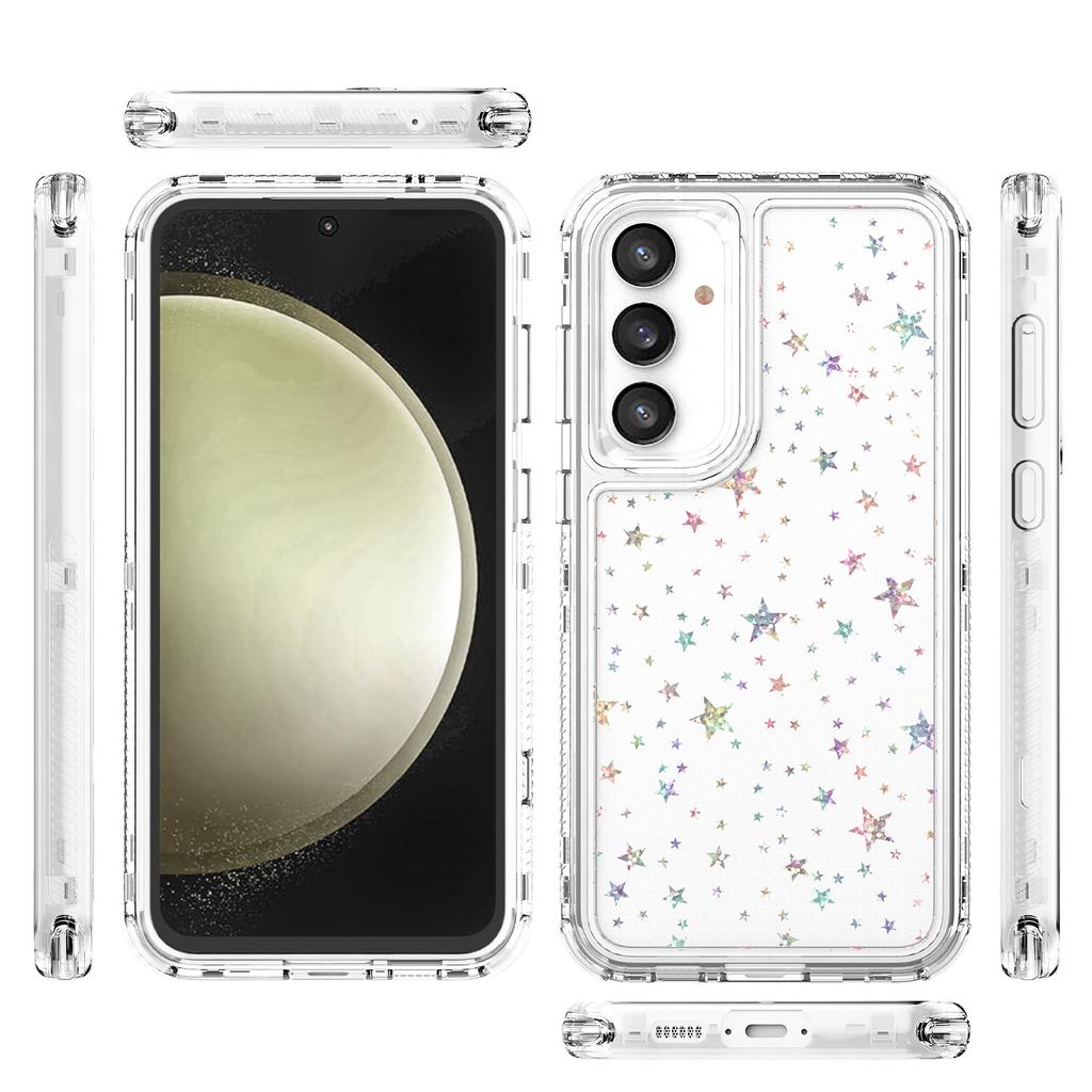 For Samsung Galaxy S25+/S24+ Case Clear Acrylic TPU Hybrid Phone Cover with Laser-printed Film
