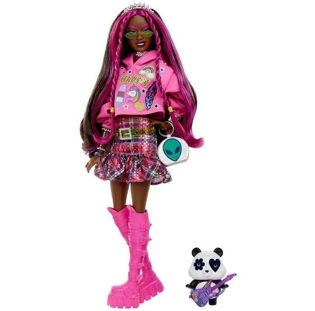 Кукла Barbie Extra Костюм поп-панк/Розовые волосы