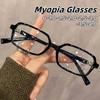 Ретро Маленькие Квадратные Очки для Близорукости Элегантная Простота Узкая Оправа Женские и Мужские Очки для Близорукости с Защитой от Синего Света от 0 до -4.0