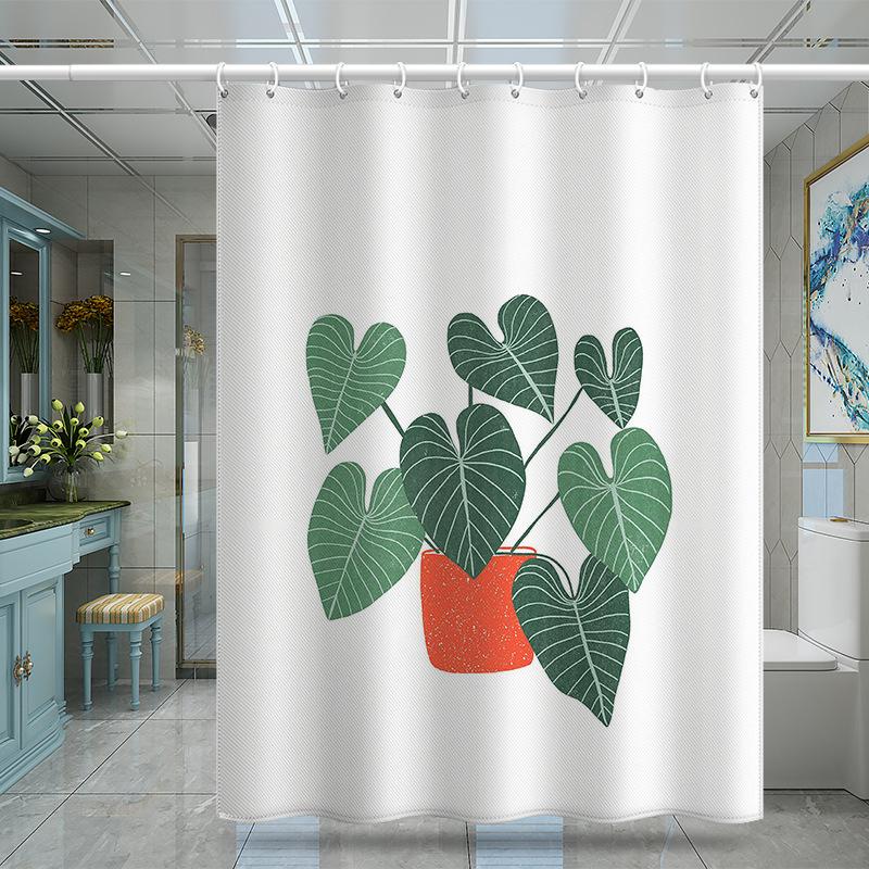 Bathroom Thickened Waterproof Curtain Mildew Proof Shower Curtain Shower Partition Curtain Shower Curtain Bathroom Curtain Free Perforation