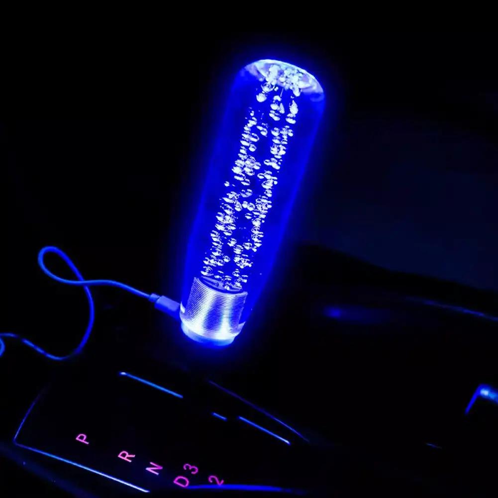 Универсальный светодиодный цветной автомобильный переключатель передач, удлинитель ручки переключения передач с зарядным устройством USB, рычаг ручного переключения передач