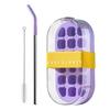 2-in-1 Water Bottle Ice Tray with Straw, One-Click Release, Portable Water Bottle Vertical Ice Cube Mold for Freezer