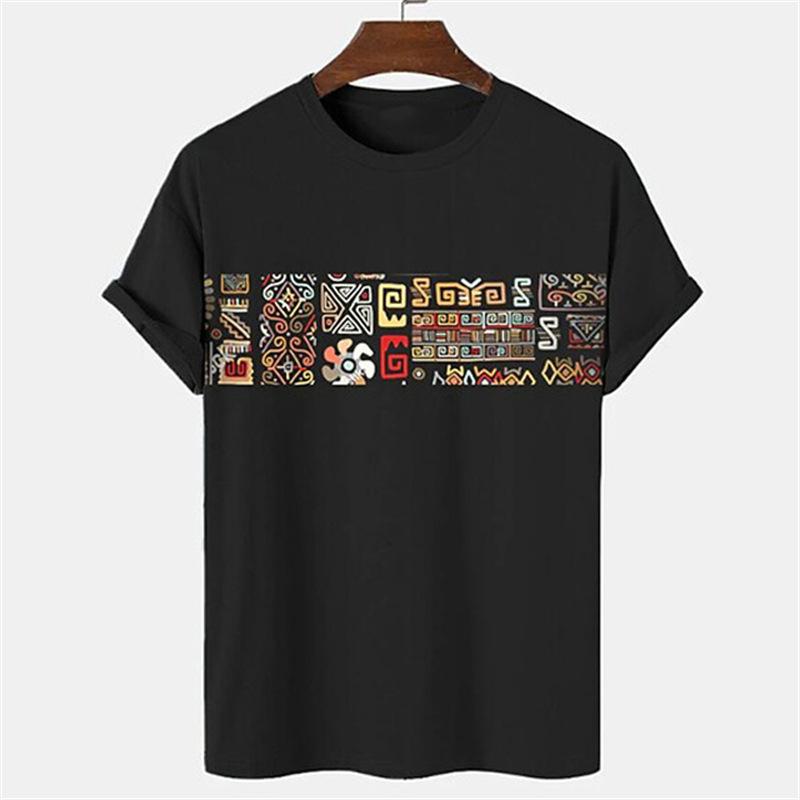 Летний круглый вырез с 3D-принтом в стиле ретро в полоску с цветными блоками, модные повседневные мужские футболки с короткими рукавами