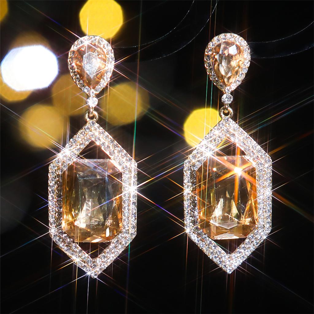 Темпераментные серьги со стразами из цветного стекла Персонализированные преувеличенные серьги Модные серьги Женские серьги