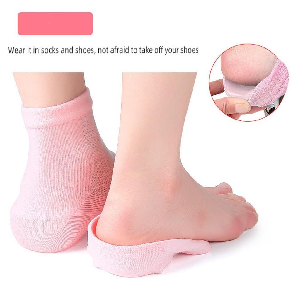 Invisible Rizzsoles Height Max Socks Sports Thickened SEBS Heel Pads Anti-slip 2.5/3.5cm Half Height Increase Insoles Women Men