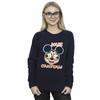 Disney Womens/Ladies Mickey Mouse Jolly Christmas Glasses Sweatshirt