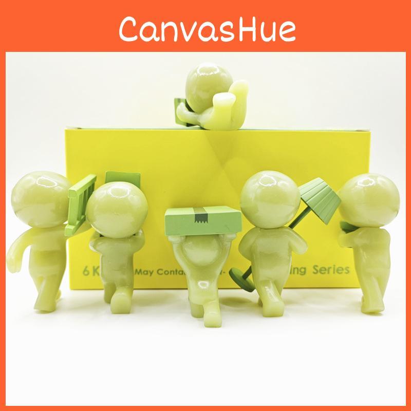 Luminous Action Smiski Figure Cartoon Elf Model Toy Pvc Decoration Display Gift