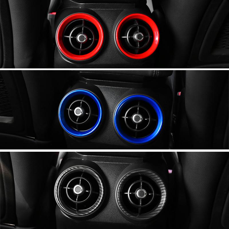 Декоративное кольцо для выпуска воздуха спереди и сзади, автомобильные наклейки для Alfa Romeo Giulia, аксессуары для интерьера