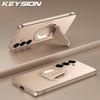 KEYSION Магнитный чехол для телефона Samsung S26 Ultra 5G Металлическая краска TPU+PC Вертикальная подставка Ударопрочный чехол для Galaxy S26+ Plus