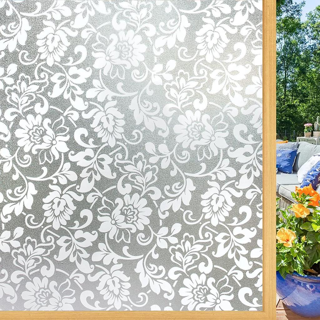 75/90 Cm Rainbow Window Privacy Film, Decorative Stained Glass Window Stickers, Static Cling Holographic No Glue Frosted Anti-UV