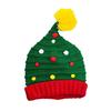 Plush Pom Xmas Beanie Thermal Yarn Knitted Holiday Scarf Santa Claus Beanie  Family Gathering