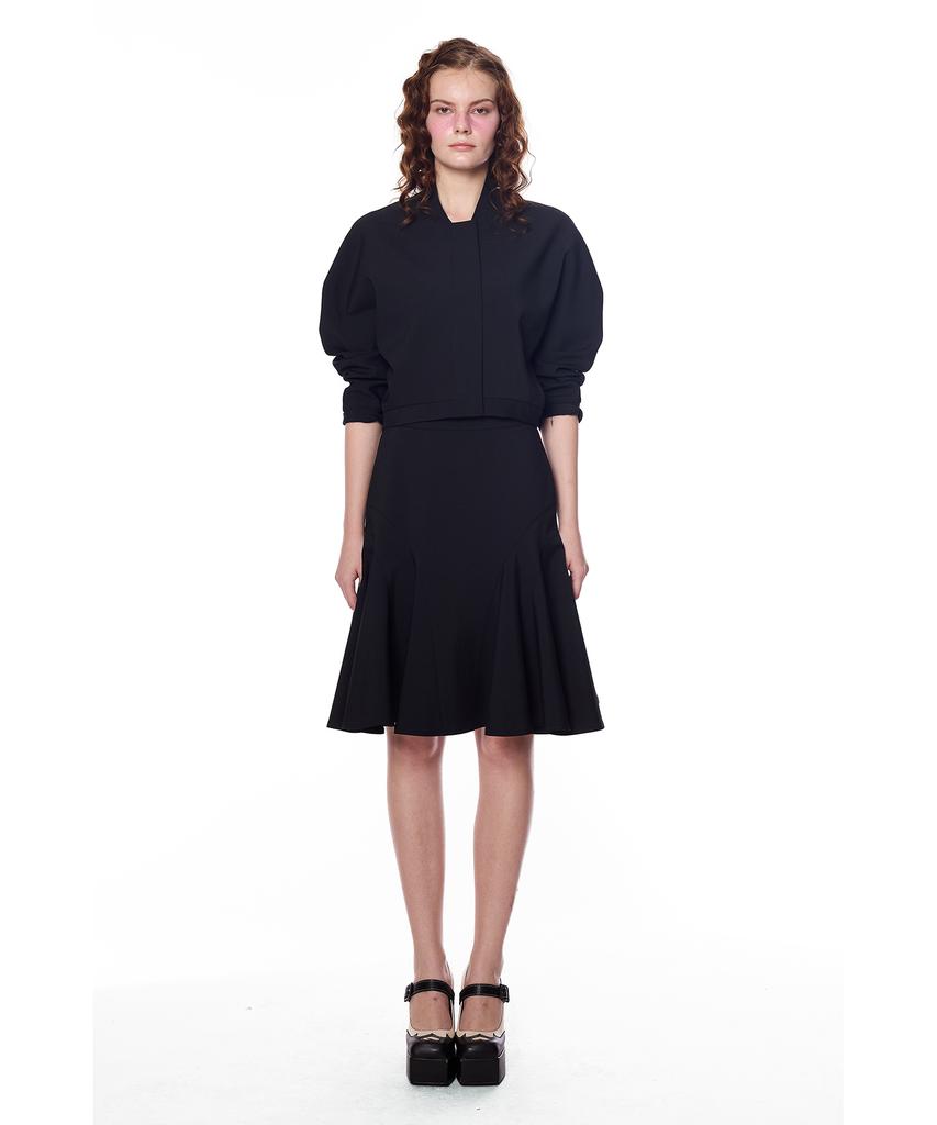 Greedius Side Seam Ruffle Midi Skirt