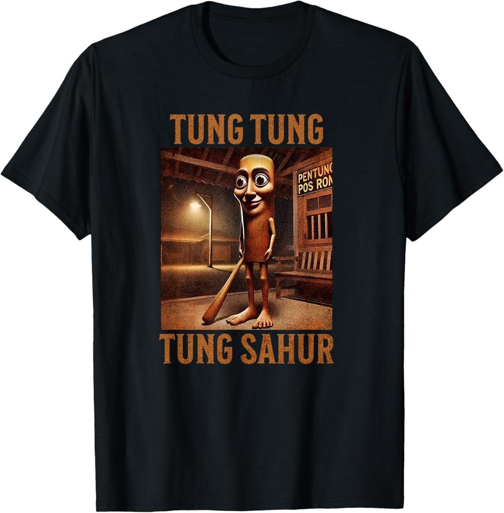 Funny Tung Tung Tung Sahur Italian Brainrot Meme Unisex T-Shirt
