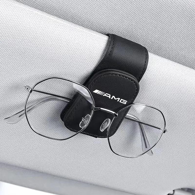 Car Sun Visor Leather Glasses Clip Magnetic Sunglasses Holder For Mercedes Benz AMG W223 W213 W206 W464 W247 W167 W166 W222 W205 NM7