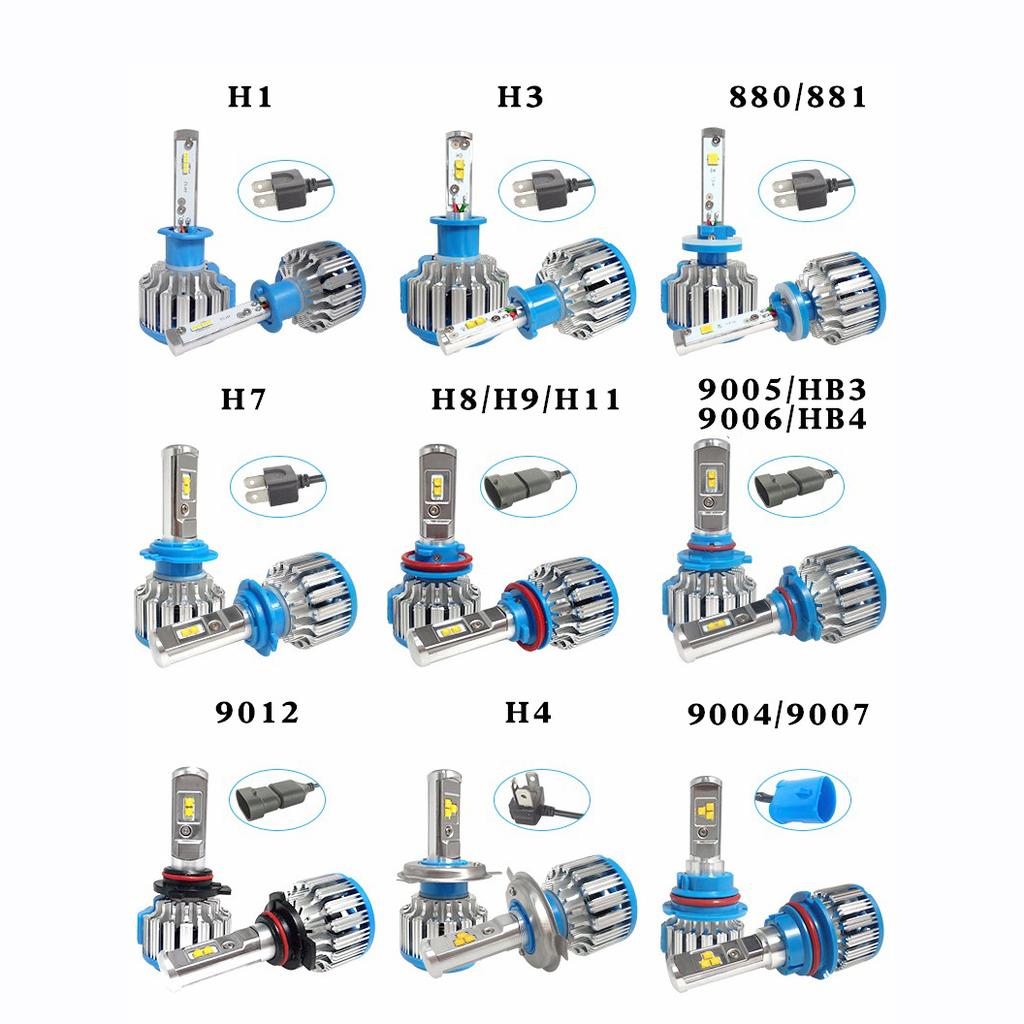 2 шт. T1 Led H1 H3 H4 H7 H11 H13 9004 9005 9006 9007 881 автомобильные фары противотуманные фары 70 Вт 14000LM автомобильные лампы белые 6000K