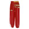 Girls Elegant Belly Dance Pants Sequin Embellished Chiffon Fabric Elastic Waist Beaded Tassels Performance Wear