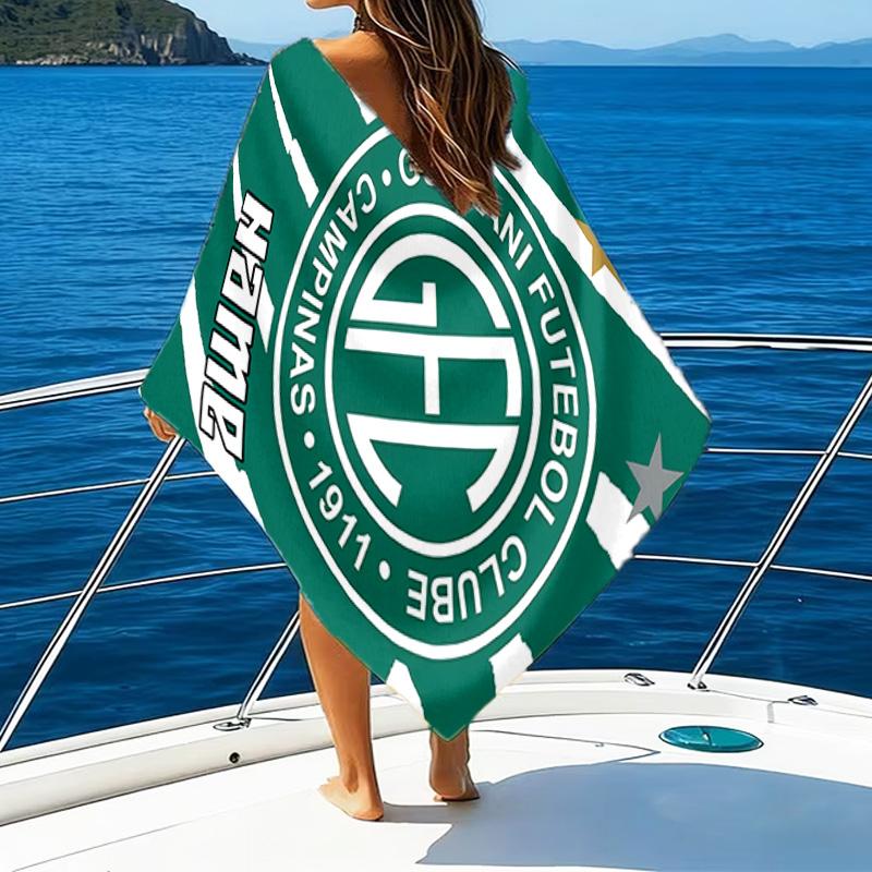 1PC Custom Name Beach Towel Guarani FC Crest Beach Towel, Suitable for Camping, Travel, Beach Accessories, Super Absorbent, Family Gift
