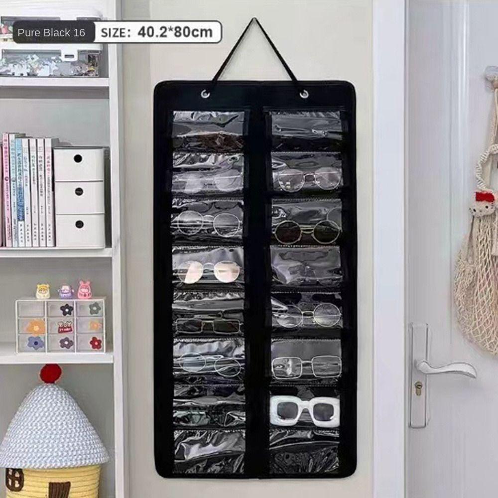 16 Slots Sunglasses Storage Hanging Bag Visible Sunglasses Storage Holder  Bedroom