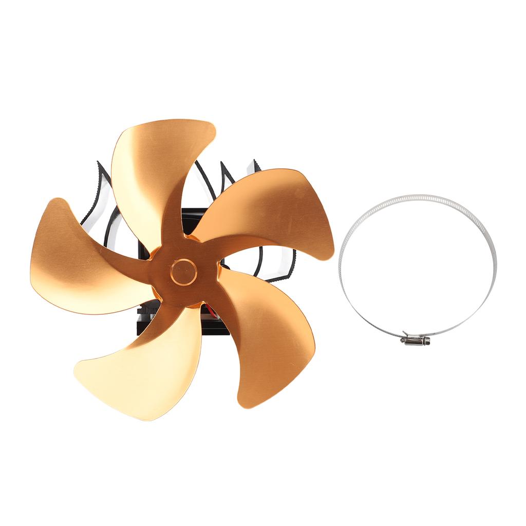 5-лопастной вентилятор для печи с подогревом, бесшумный настенный вентилятор для камина из алюминиевого сплава