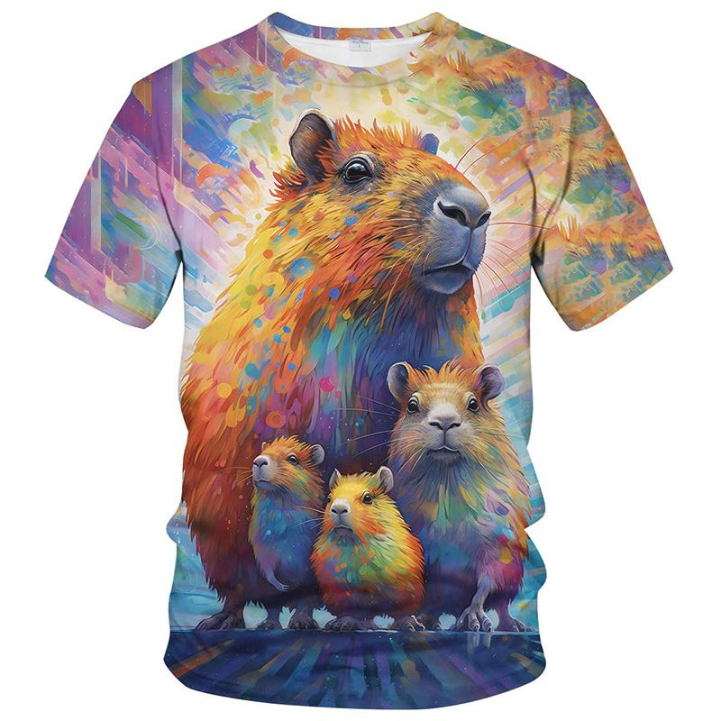Cute Dolphin Pattern 3D Printed T-shirt for Men, Fun Dolphin Casual Short Sleeve Top, Trendy Harajuku Personalized Fashion Short Sleeve Clothing