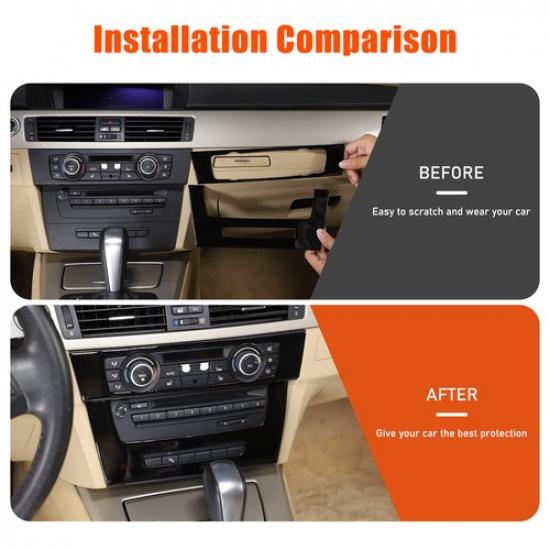 Glossy Black Console Air Conditioner AC & CD Trim For BMW 3 Series E90 05-12