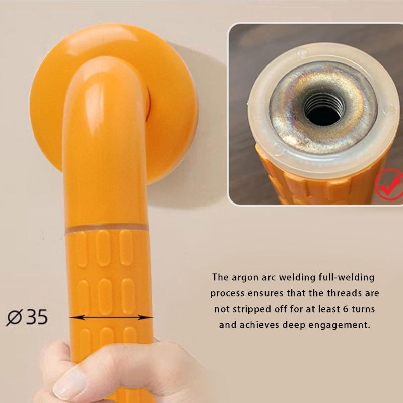 Stainless Steel Shower Handrail with Glowing Features 500 Pound Weight Bearing Antislip Grip for Bathing Safety