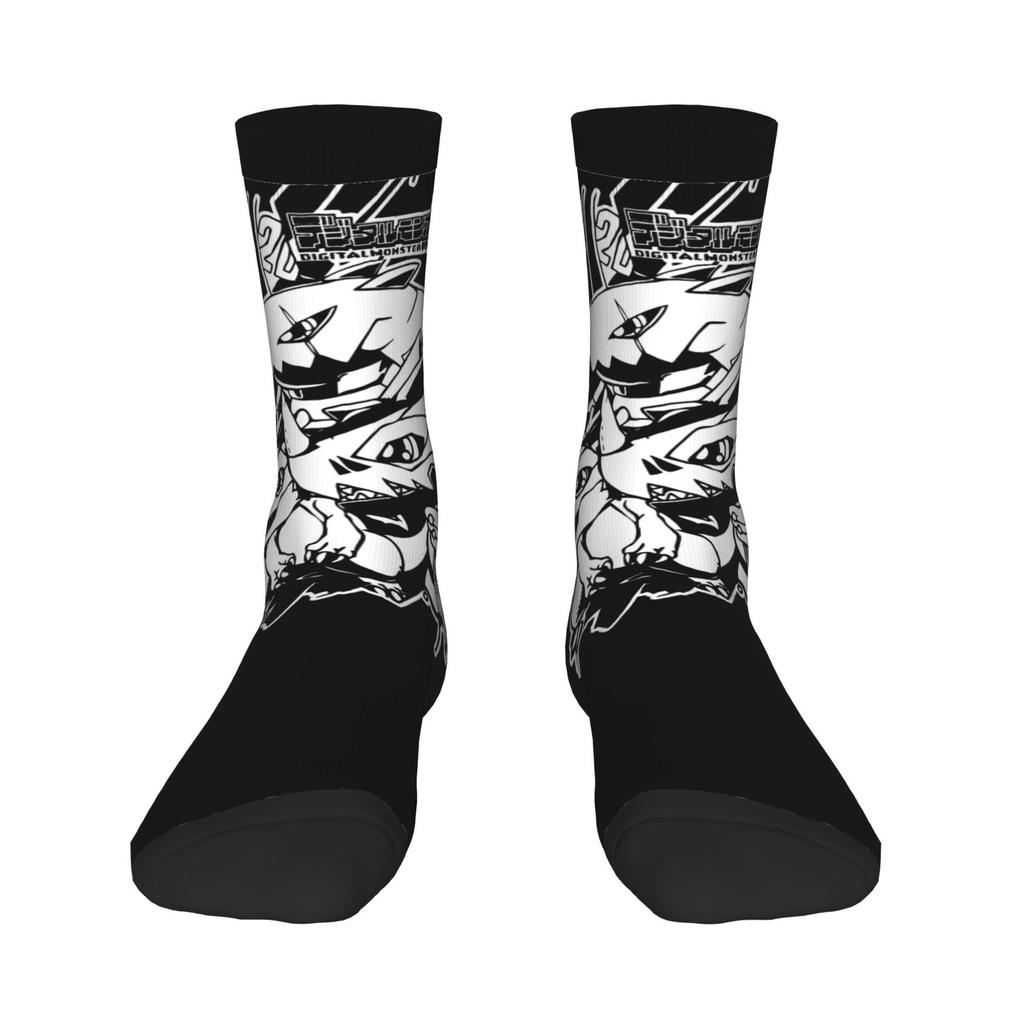 Winter Warm Hip-hop Unisex Digimon and Crests Socks Nostalgic Anime Breathable Skateboard Socks