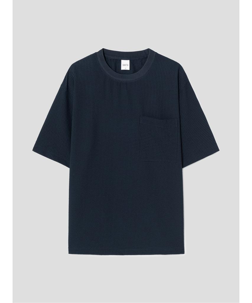 SHIFT.G Seersucker Overfit Round T Navy