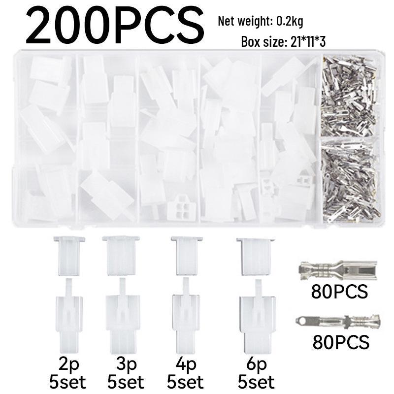 380PCS Car Wiring Terminals & Connectors Set - 2.8 Blade Spring with Boxed Copper and Plastic Parts