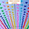 100 шт. Гирлянда из вертушек с 4 лепестками - Вертушки на веревке 30 м, Для свадьбы, дня рождения, вечеринки, украшения сада | Для украшения на открытом воздухе