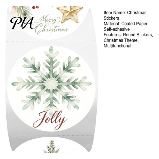 Red Truck Snowman Elk Stickers Christmas Round Stickers, Nordic Style Watercolor Decorative Labels, Small Business Gift Seals Holiday Envelope Sealing